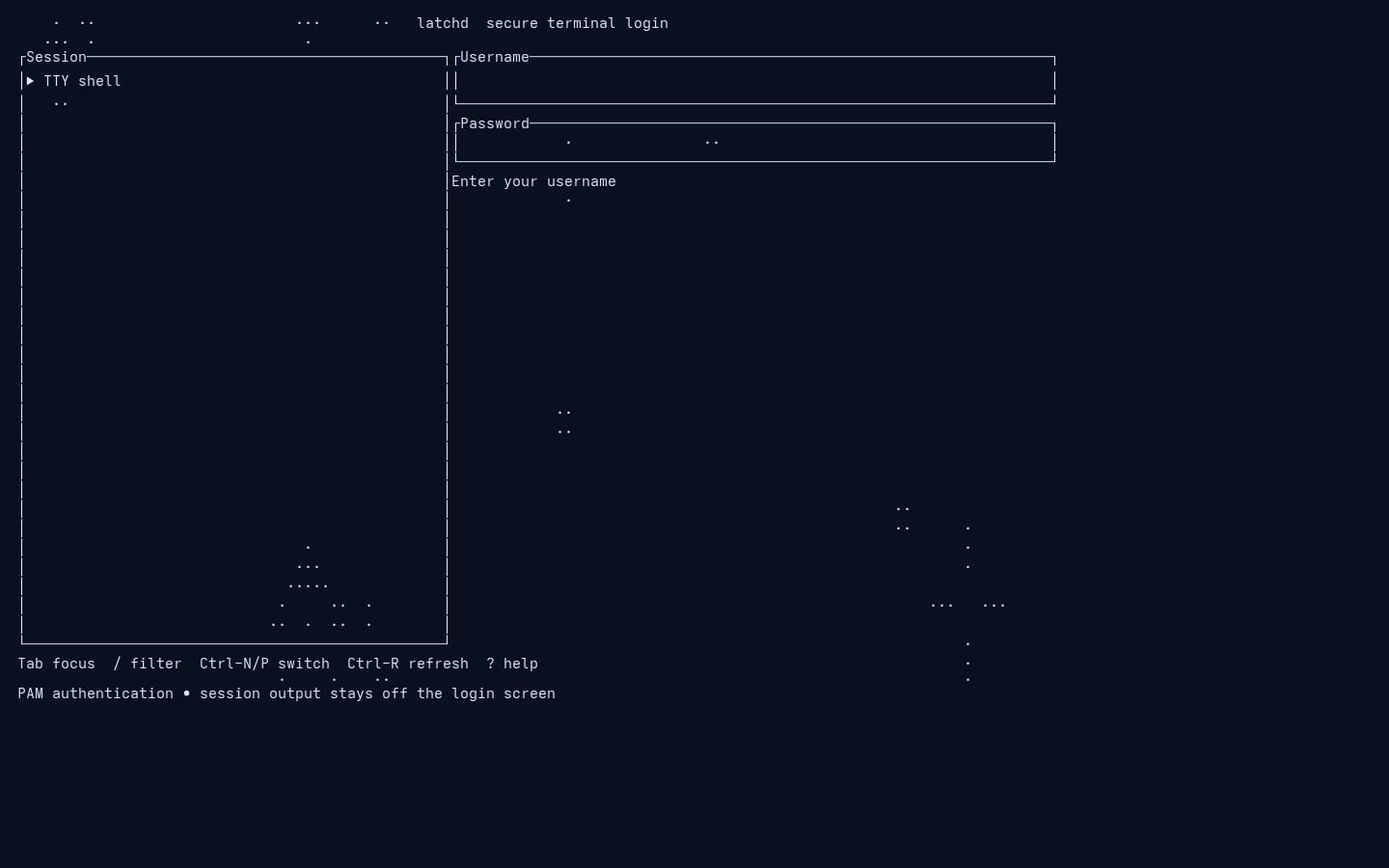 Latchd login screen